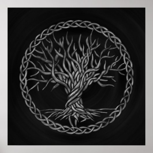 Levensboom - Yggdrasil -grayscale Poster (Voorkant)