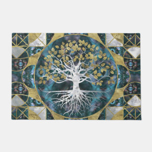 Levensboom - Yggdrasil - Marmer en Gold Deurmat