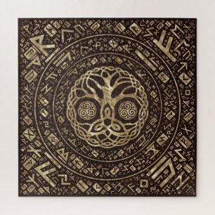 Levensboom - Yggdrasil met Trinity Knot Legpuzzel