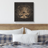 Levensboom - Yggdrasil met Triquetra Canvas Afdruk (Insitu (Slaapkamer))