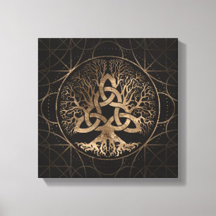 Levensboom - Yggdrasil met Triquetra Canvas Afdruk