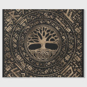 Levensboom - Yggdrasil Runic Pattern Cadeaupapier (Vlak)