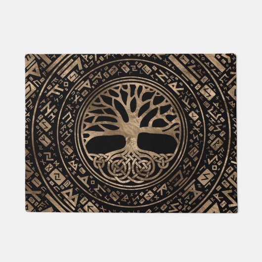 Levensboom - Yggdrasil Runic Pattern Deurmat (Voorkant)