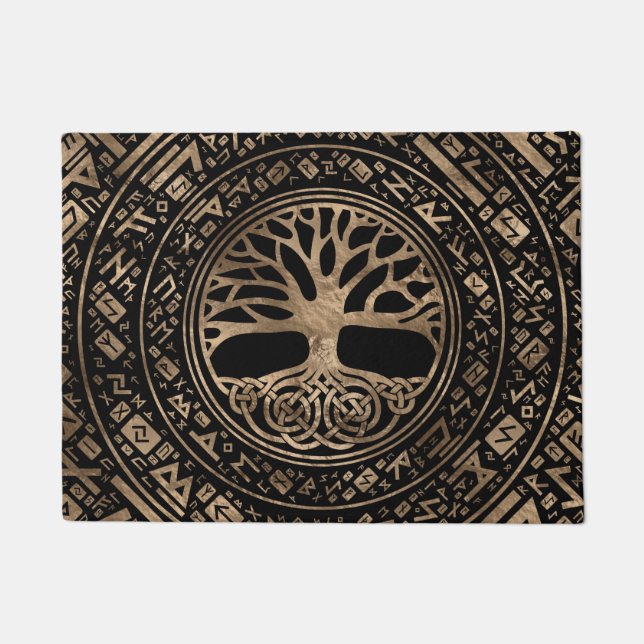 Levensboom - Yggdrasil Runic Pattern Deurmat (Voorkant)