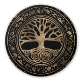 Levensboom - Yggdrasil Runic Pattern Keramische Knop (Voorkant)