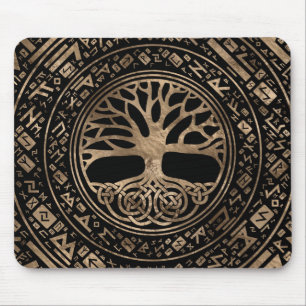 Levensboom - Yggdrasil Runic Pattern Muismat