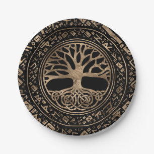 Levensboom - Yggdrasil Runic Pattern Papieren Bordje