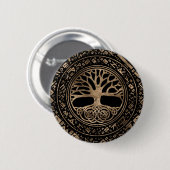 Levensboom - Yggdrasil Runic Pattern Ronde Button 5,7 Cm (Voorkant /achterkant)