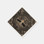 Levensboom - Yggdrasil Runic Pattern Servet (Hoek)