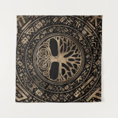 Levensboom - Yggdrasil Runic Pattern Wandkleed (Voorkant (horizontaal))