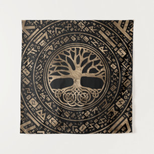 Levensboom - Yggdrasil Runic Pattern Wandkleed