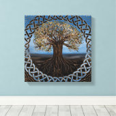 Levensboom - Yggdrasil-tekening Canvas Afdruk (Insitu (Houten vloer))