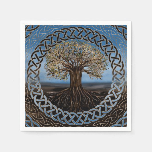 Levensboom - Yggdrasil-tekening Servet (Voorkant)