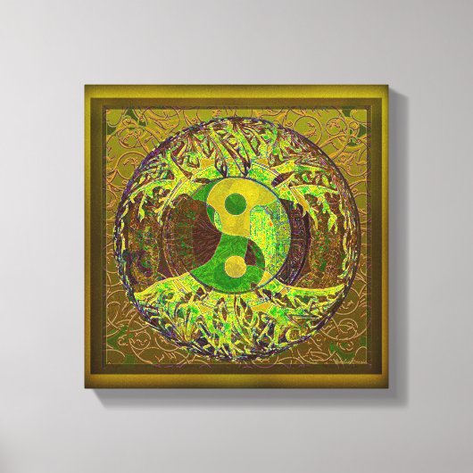 Levensboom Yin Yang Gold Canvas Afdruk (Voorkant)