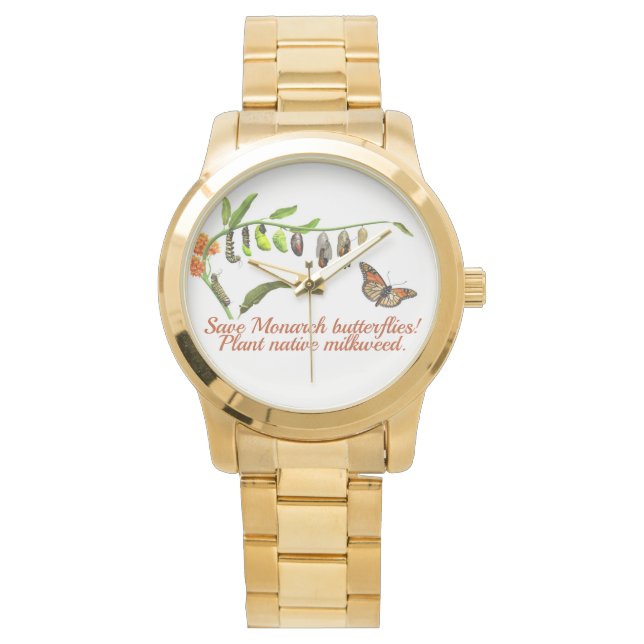 Levenscyclus van gewone vlindervliezen horloge (Voorkant)