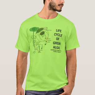 Levenscyclus van groene algen t-shirt