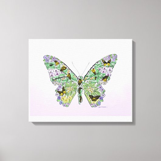 Levenscyclus van vlinder canvas afdruk (Voorkant)