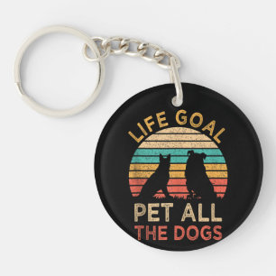 Levensdoel Aai Alle Honden Grappige Vintage Hond L Sleutelhanger