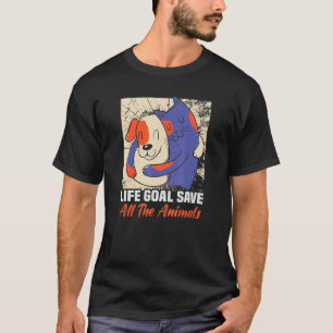 Levensdoel redt alle dieren Dog Rescue Animal Righ T-shirt