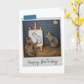 Levensdragende katten Funny Birthday Card Kaart (Gele Bloem)