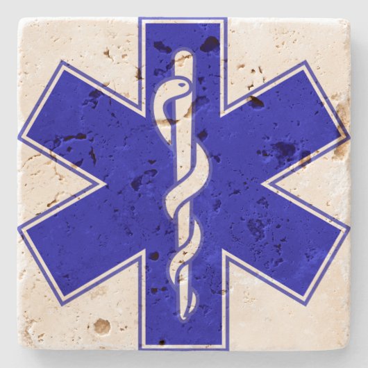 Levensduur (alleen logo) stenen onderzetter (Voorkant)