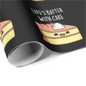 Levensduur met Cake Funny Cake Pun Dark BG Cadeaupapier (Rol Hoek)