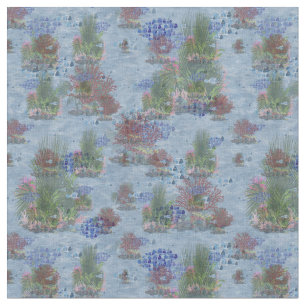 Levensduur onder water met koraal plant, blauw-vis stof