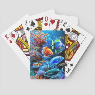 Levensduur onderwater Zee Pokerkaarten