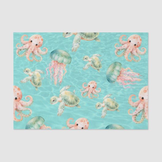 Levensduur onderwater Zee Tissuepapier (Voorkant)