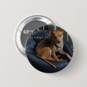 Levensduur van de hond ronde button 5,7 cm (Voorkant /achterkant)