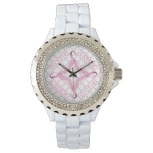 LEVENSDUUR VAN DE Pink Ribbon HOPE LOVE Horloge