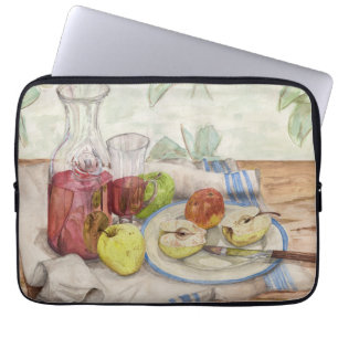Levensduur van de verf van fruit en wijn laptop sleeve