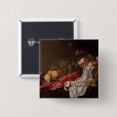 Levensduur van fruit en kreeft vierkante button 5,1 cm (Voorkant /achterkant)