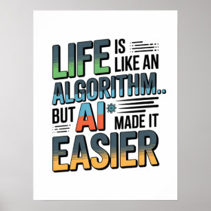 levensduur van het kunstmatige-intelligentiealgori poster