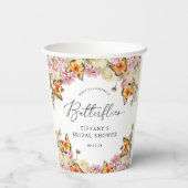 Levensduur van Vlinders Pioenrozen Bruidsfeest Papieren Bekers (Achterkant)