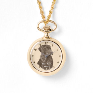 levensecht portaitschilderij van labrador dog horloge