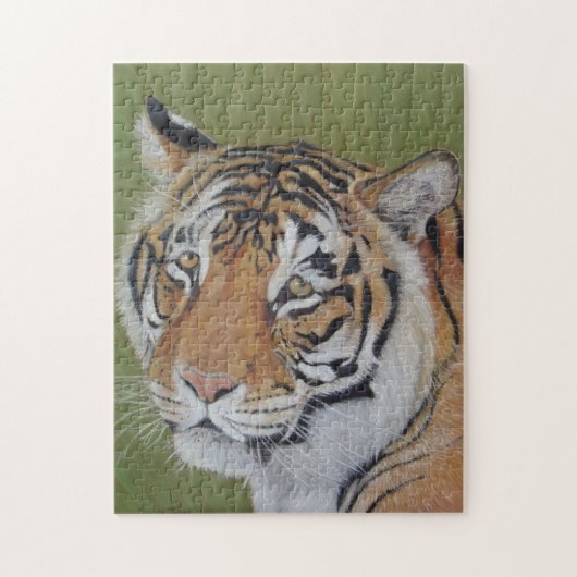 levensecht portret van een grote tijgerkat legpuzzel (Verticaal)