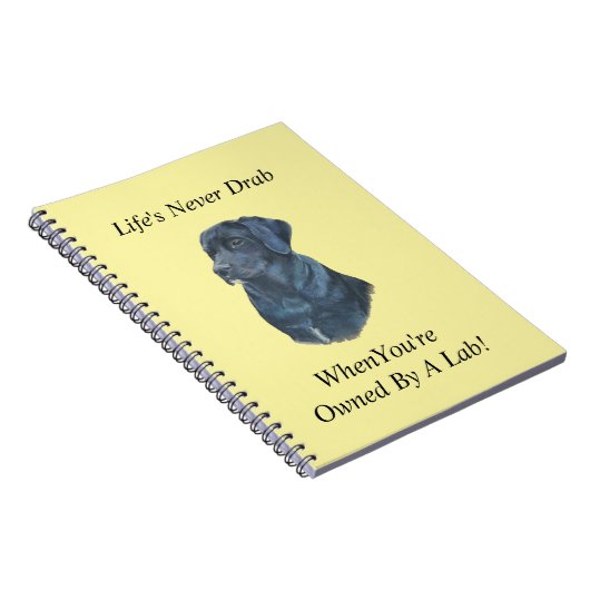 levensechte portret afbeelding zwarte labrador hon notitieboek (Rechterzijde)
