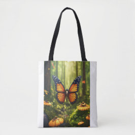 Levensechte vlinderillustratie Schouder Canvas tas