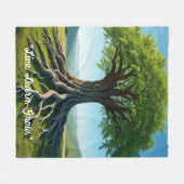 "Levensenergie Stroom" Fleece Deken (Voorkant (Horizontaal))