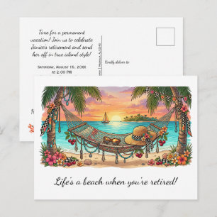 Levensfeest op het strand Pensioenfeest Briefkaart