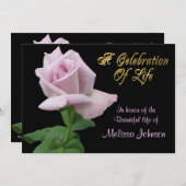 Levensgeviering roos uitnodigende lavender kaart (Voorkant / Achterkant)