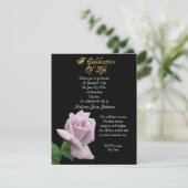 Levensgeviering roos uitnodigende lavender kaart (Staand voorkant)