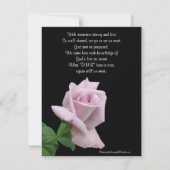 Levensgeviering roos uitnodigende lavender kaart (Achterkant)