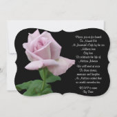 Levensgeviering roos uitnodigende lavender kaart (Achterkant)