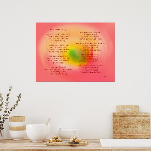 LEVENSINSTRUCTIES POSTER (Keuken)