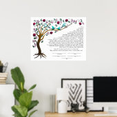 Levensketubah met een Hebreeuwse prijsopgave Poster (Thuiskantoor)