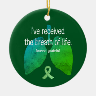 Levenslang Lung Transplant Custom Round Keramisch Ornament