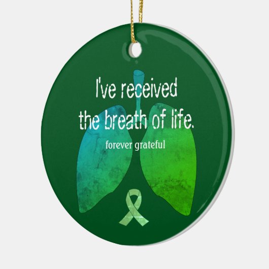 Levenslang Lung Transplant Custom Round Keramisch Ornament (Links)