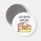 Levenslang met Cake Funny Cake Pun Magneet (Voorkant / Achterkant)